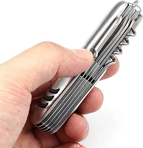 0500 Multi functional Stainless Steel Folding Pocket Knife (11 in 1 screwdriver)