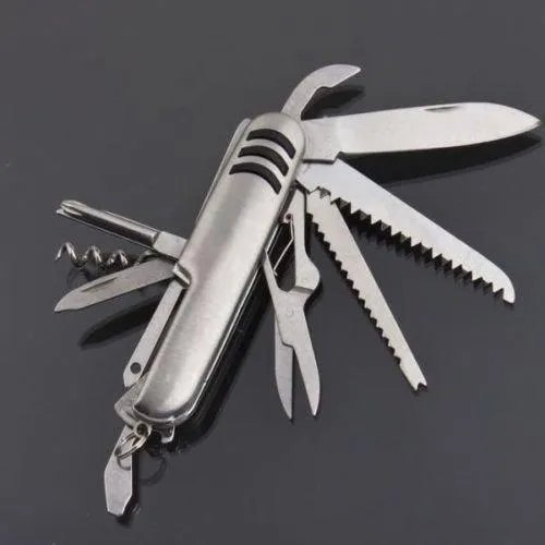 0500 Multi functional Stainless Steel Folding Pocket Knife (11 in 1 screwdriver)