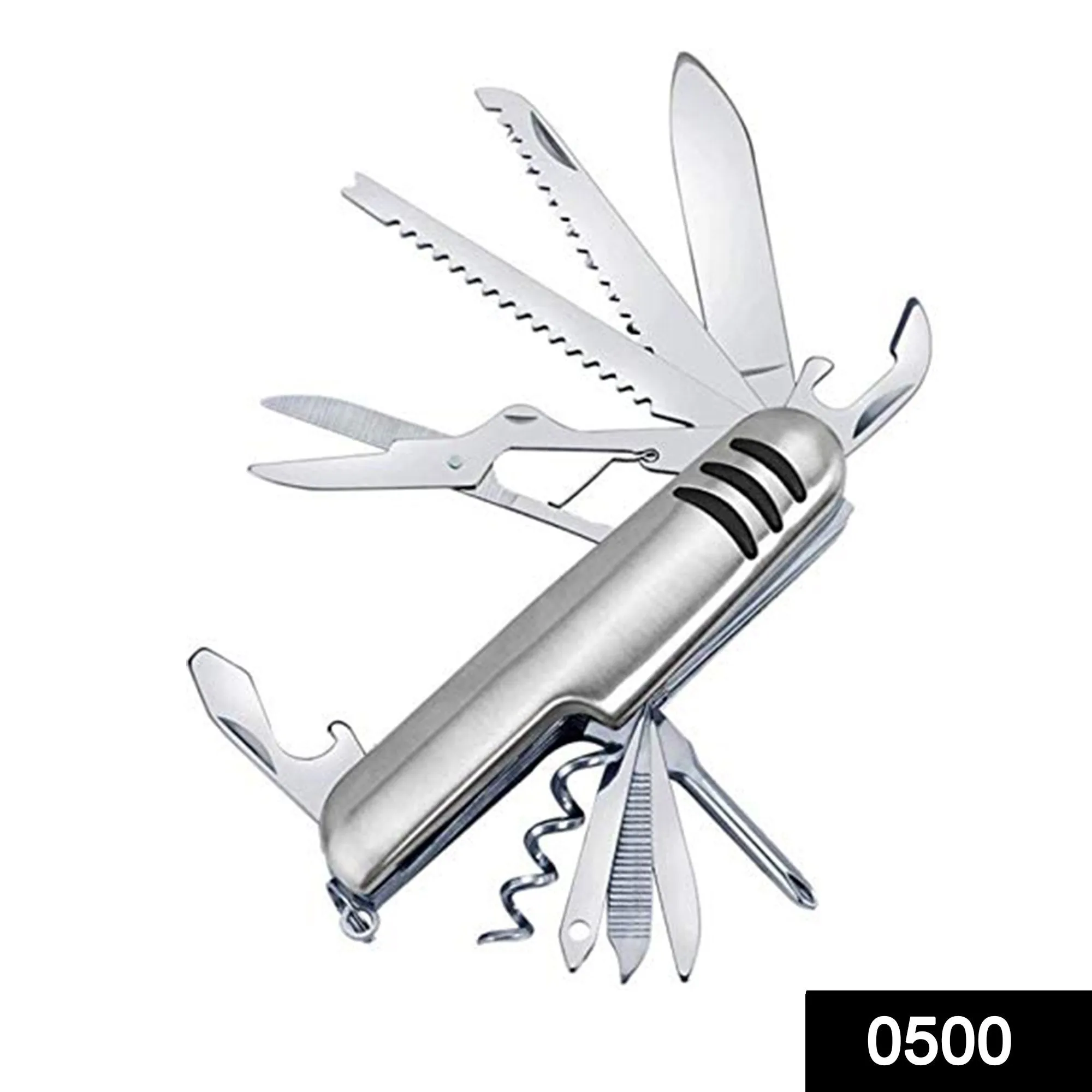 0500 Multi functional Stainless Steel Folding Pocket Knife (11 in 1 screwdriver)