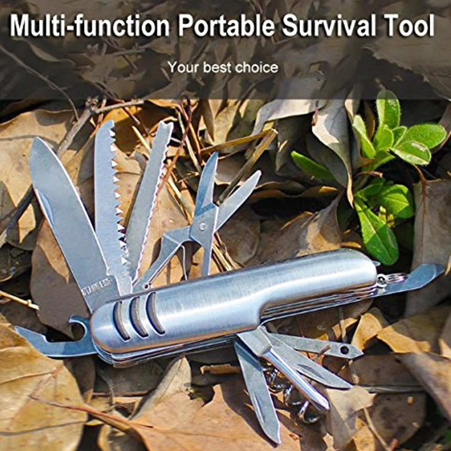 0500 Multi functional Stainless Steel Folding Pocket Knife (11 in 1 screwdriver)