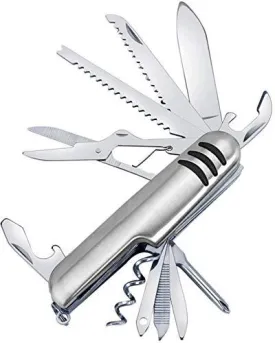 0500 Multi functional Stainless Steel Folding Pocket Knife (11 in 1 screwdriver)