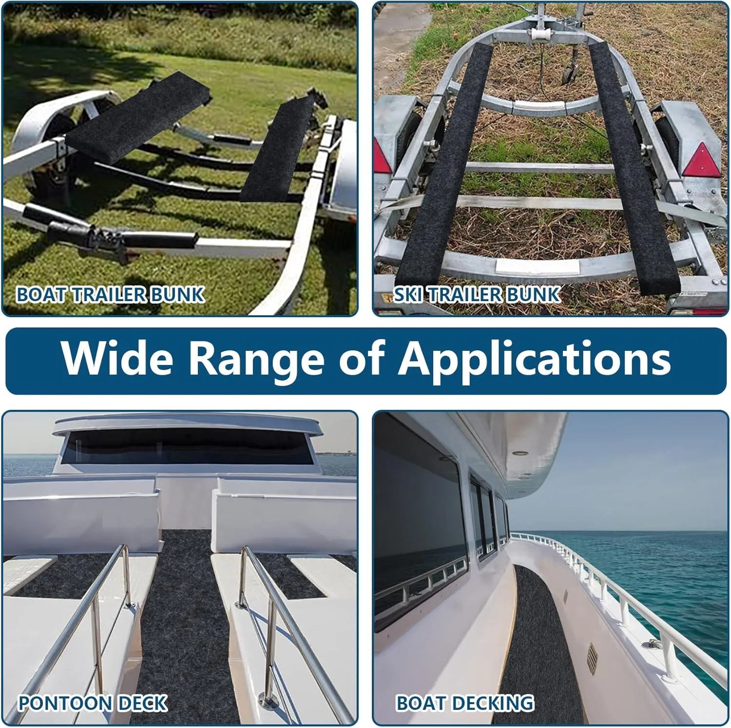 13Ftx 24In Boat Trailer Bunk Carpet,Bunk Carpets for Boat Trailers,Marine Boat Trailer Carpets,8mm Thickness Trailer Carpet,Jet Ski Bunks, Boat Trailer Bunks(Black)