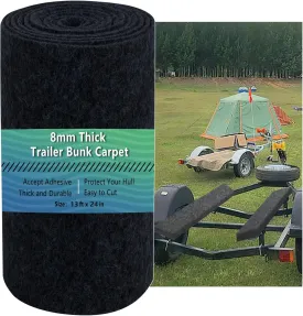 13Ftx 24In Boat Trailer Bunk Carpet,Bunk Carpets for Boat Trailers,Marine Boat Trailer Carpets,8mm Thickness Trailer Carpet,Jet Ski Bunks, Boat Trailer Bunks(Black)