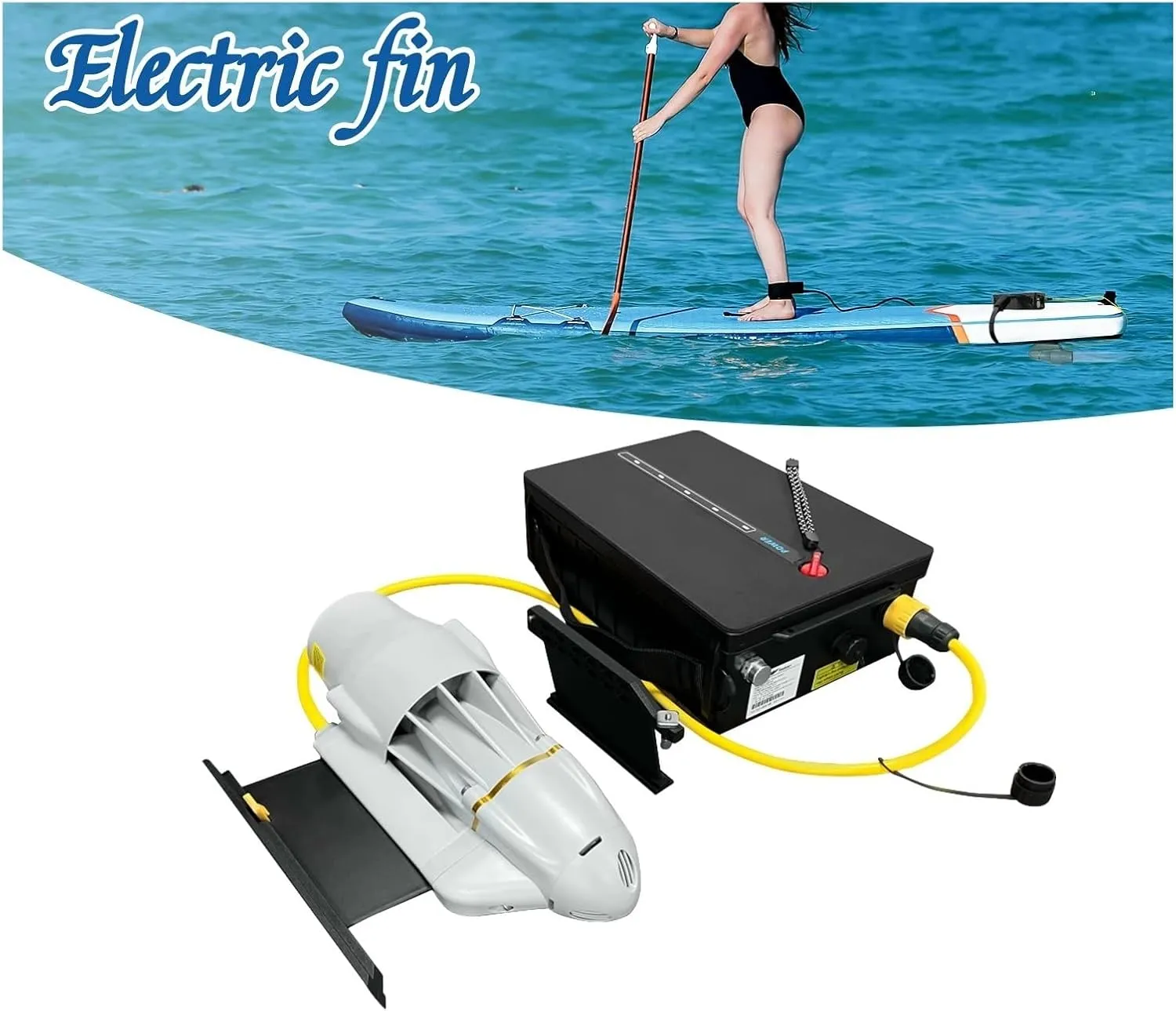 9KM/H Electric Fin with 18 Lbs Thrust Underwater Thruster for Fishing Belly Boat, Paddle Board and Kayaks, SUP Propeller Brushless Motor for Inflatable,Paddle Boards,Fishing Boats