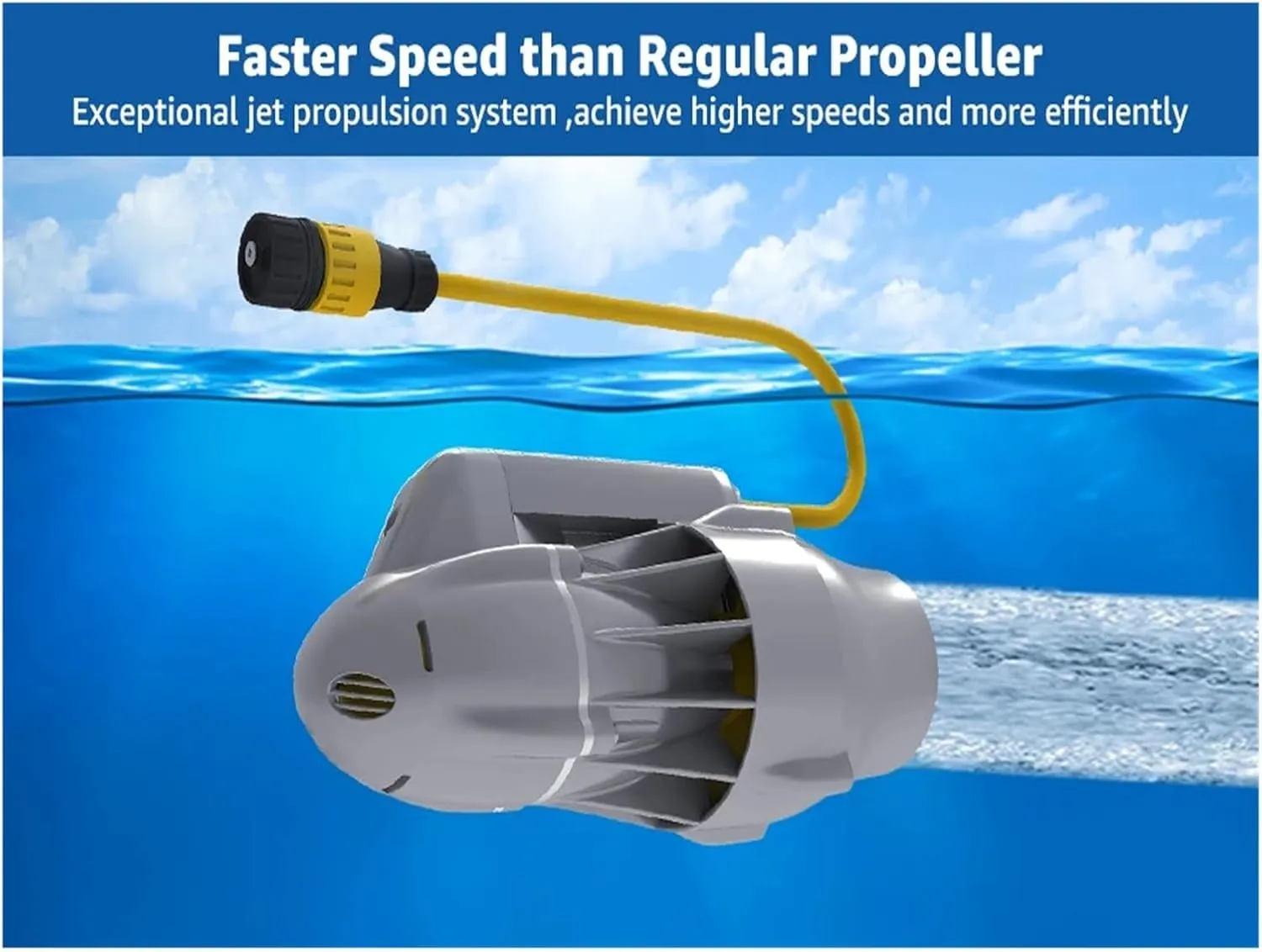 9KM/H Electric Fin with 18 Lbs Thrust Underwater Thruster for Fishing Belly Boat, Paddle Board and Kayaks, SUP Propeller Brushless Motor for Inflatable,Paddle Boards,Fishing Boats