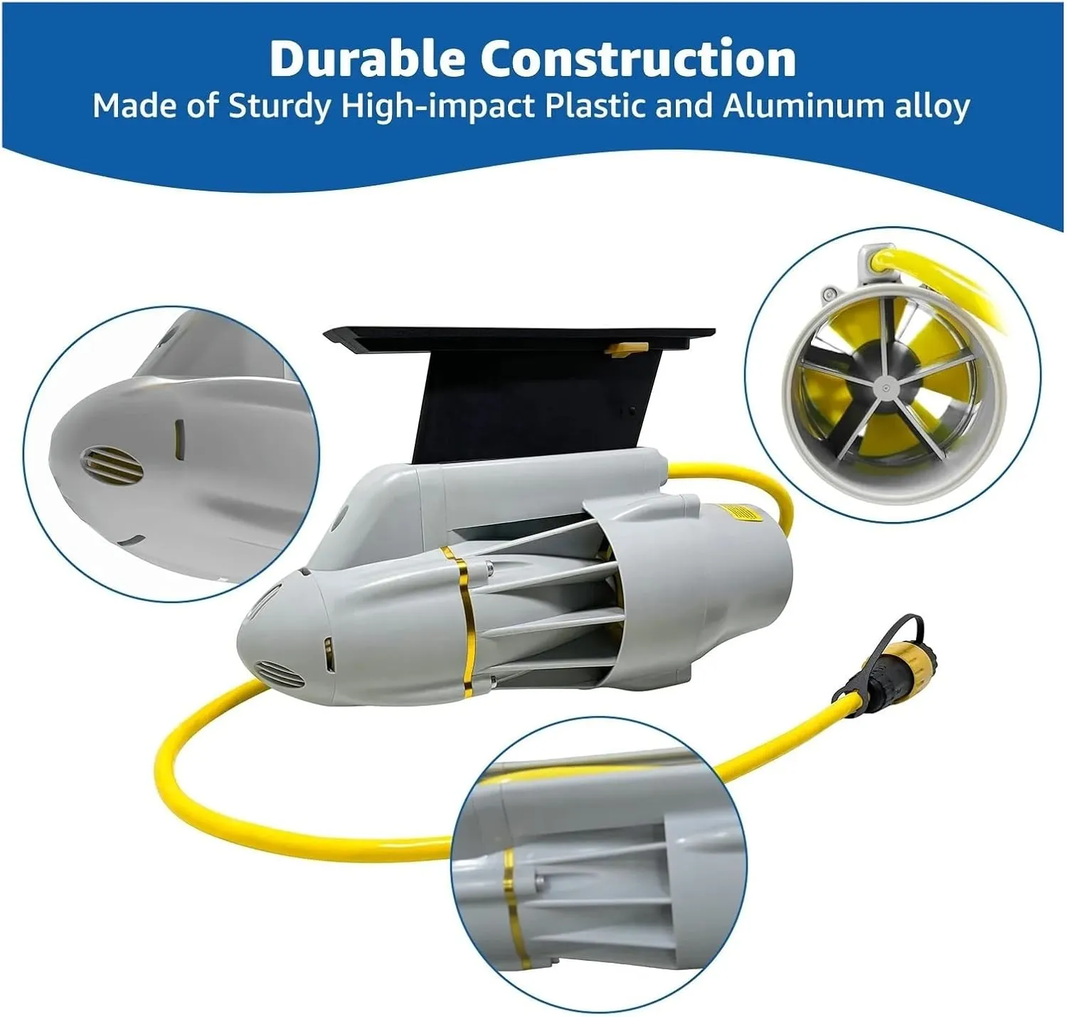 9KM/H Electric Fin with 18 Lbs Thrust Underwater Thruster for Fishing Belly Boat, Paddle Board and Kayaks, SUP Propeller Brushless Motor for Inflatable,Paddle Boards,Fishing Boats
