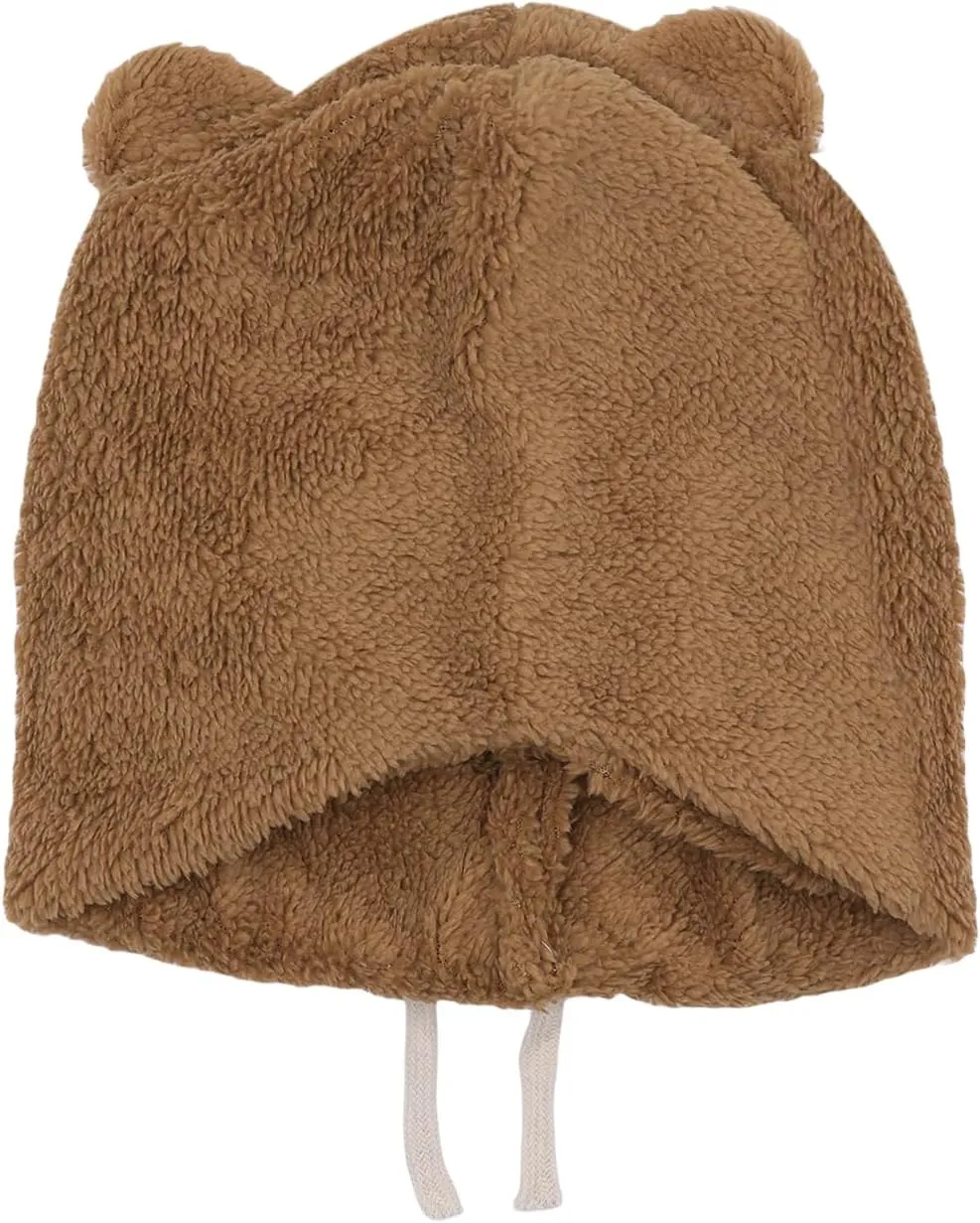 ANKOMINA Winter Cute Bear Ear Warm Hat Women Plush Earflap Beanie Hat Kids Girls Windproof Skull Cap