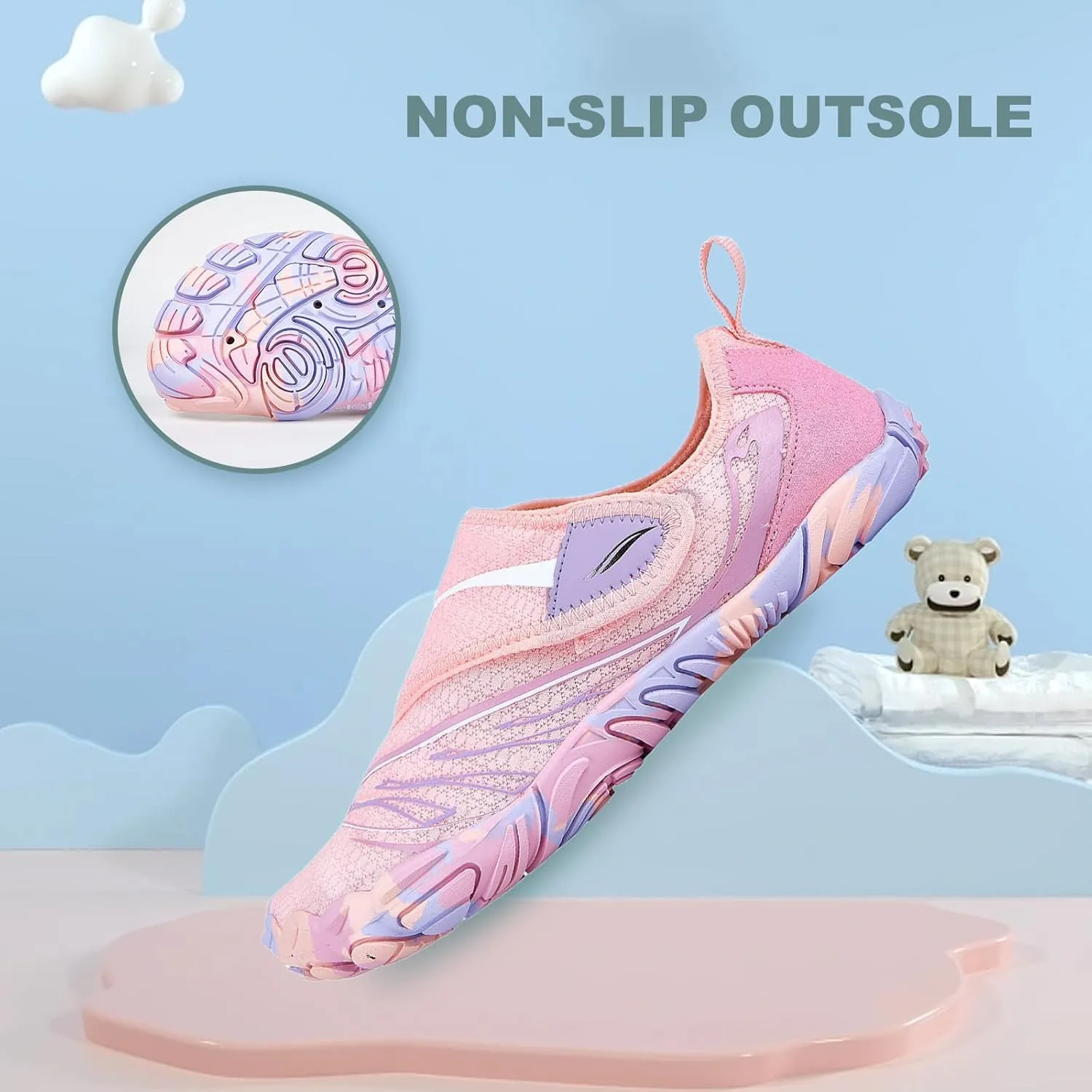 AoSiFu Water Shoes for Kids Boys Girls Aqua Socks Barefoot Beach Sports Swim Pool Quick Dry Lightweight (Little Kid/Big Kid)