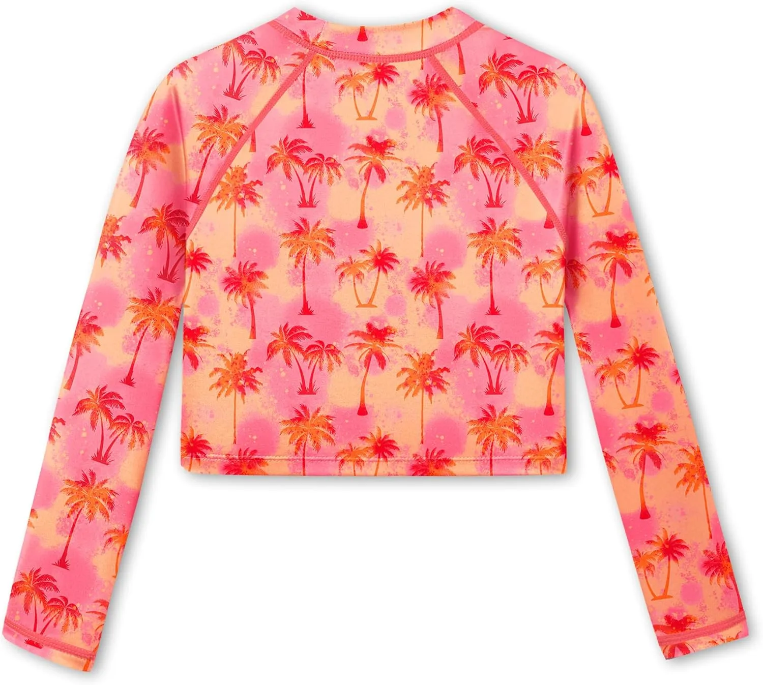 BesserBay Girls UPF 50  Long Sleeve Mock Neck Crossover Hem Swim Crop Top 4-12 Years