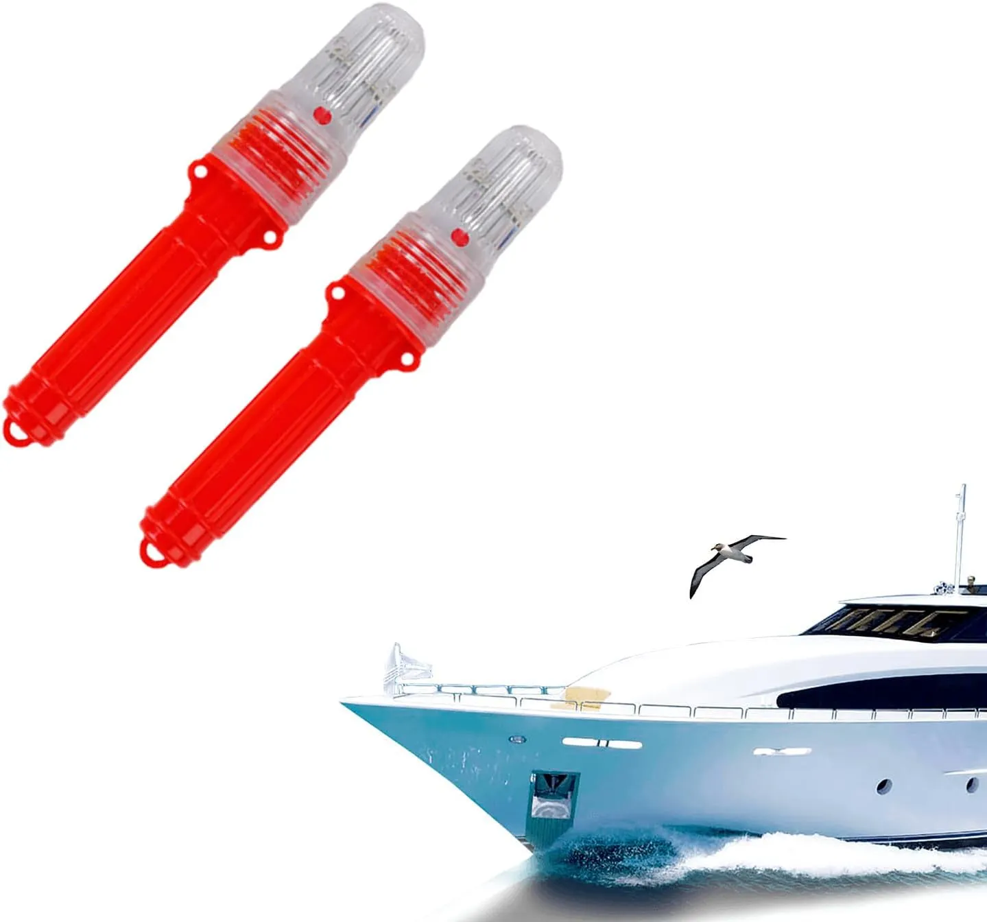 Boat Flares  Boat Flares Coast Guard Approved Marine | Waterproof Emergency Signals for Fishing Nets, Buoys & Boats (Red-2Pcs)