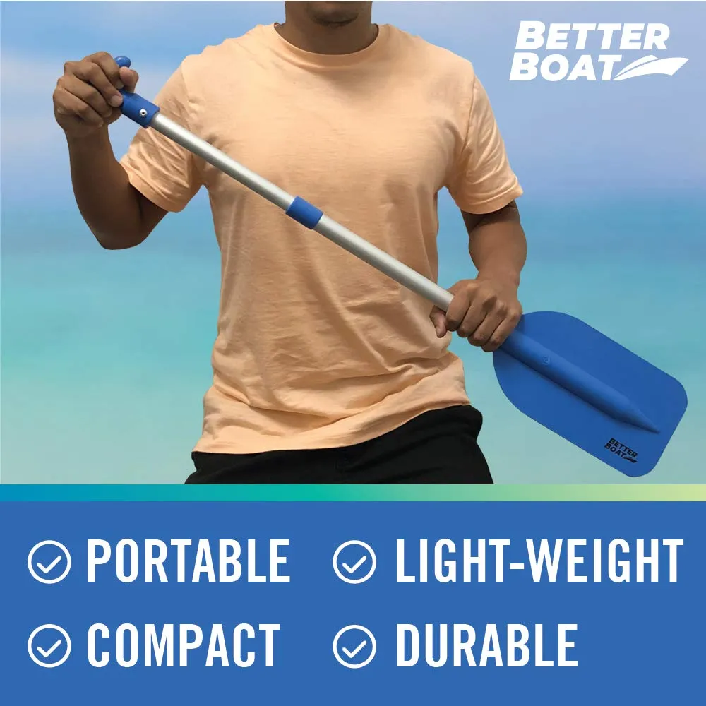 Boat Paddle Telescoping Plastic Collapsible Oar Kayak Jet Ski Tube Rafting and Miniature Mini Canoe Paddles Small Tubing Floats Oars Row and Safety Boat Accessories for Kids and Adults - 2PK