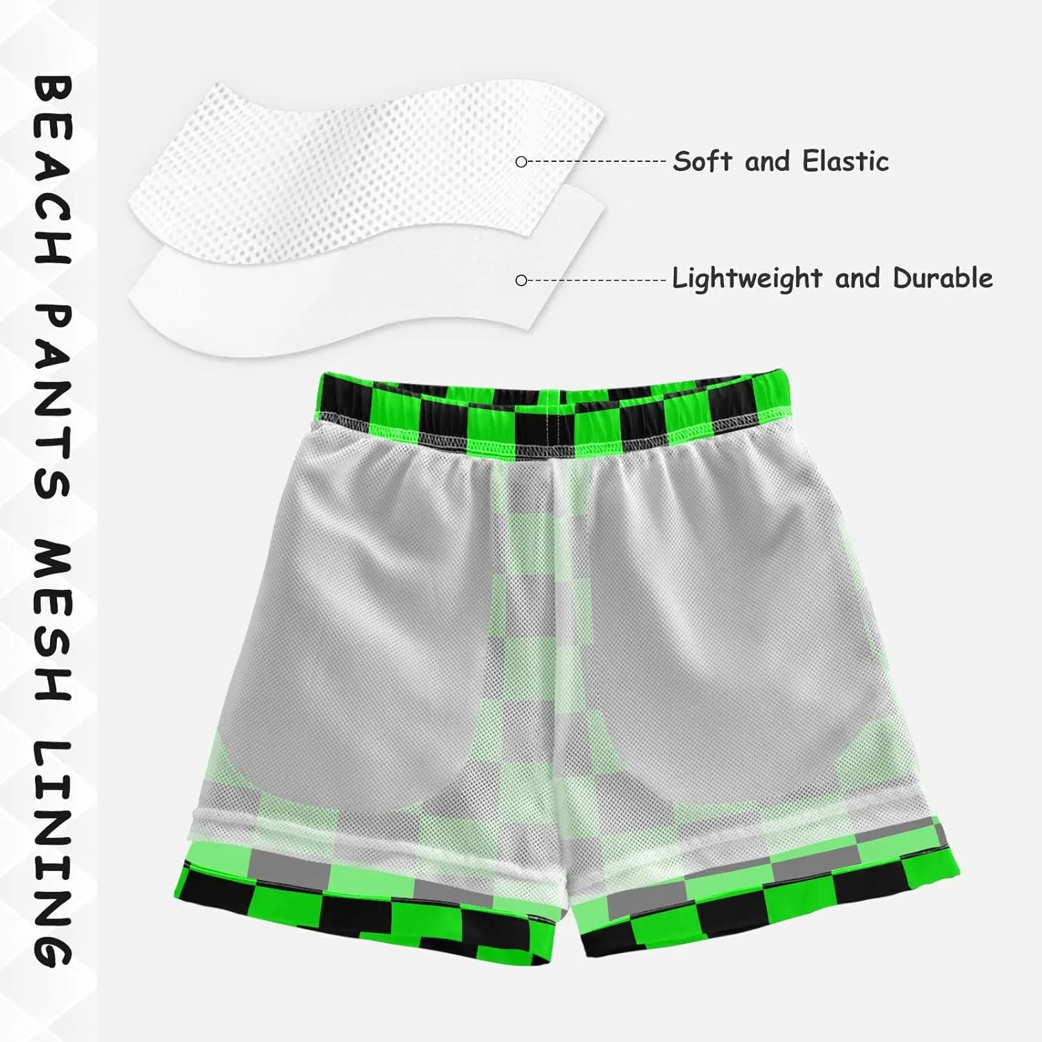 Buffalo Check Plaid Boys Swim Trunks Checkerboard Toddler Beach Board Shorts Summer Bathing Suit 2T