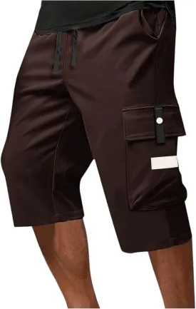 Cargo Shorts for Men Below Knee Lightweight Waterproof Long Shorts Quick Dry Work Bermuda Short Pants Multi Pockets