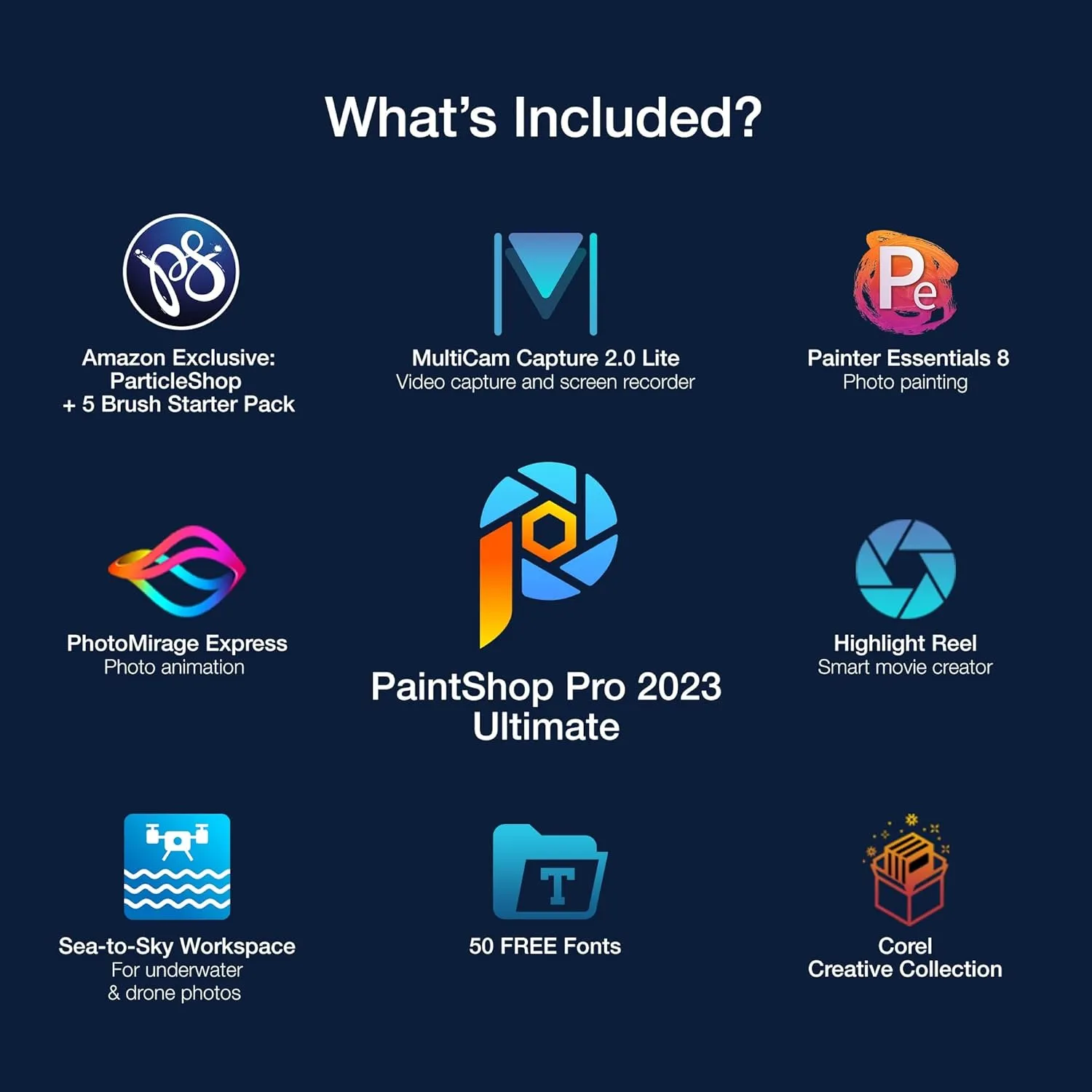 Corel PaintShop Pro 2023 Ultimate | Powerful Photo Editing & Graphic Design Software   Creative Suite | Amazon Exclusive ParticleShop   5 Brush Starter Pack [PC Download]