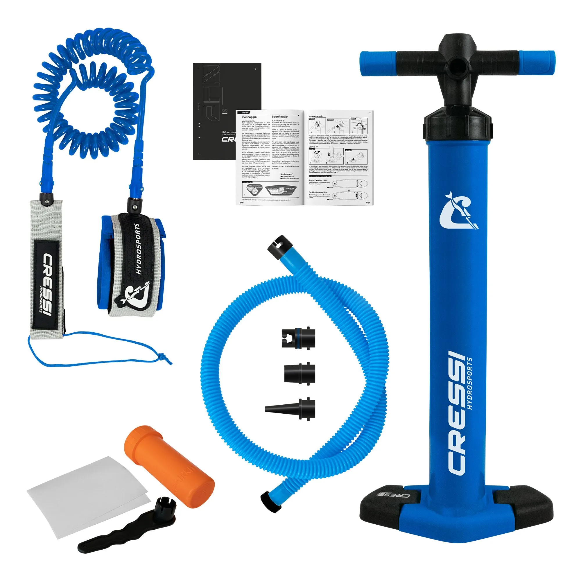 Cressi Fluid Inflatable Stand Up Paddleboard Set, Blue, 10'2"