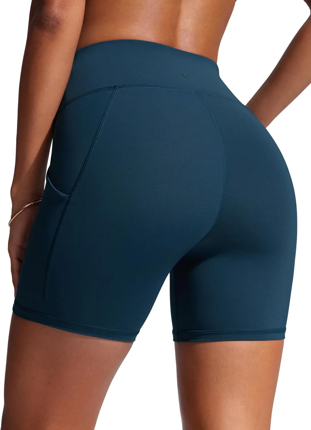 CRZ YOGA Womens 6'' Swim Board Shorts High Waisted Quick Dry Bathing Bottoms Swimsuit Trunks with Liner and Pockets