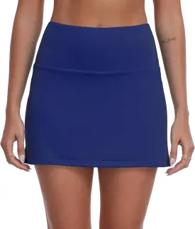 DAYOUNG Women's High Waisted Swim Skirt Tummy Control Board Shorts with Pocket Beach Bottoms with Liner