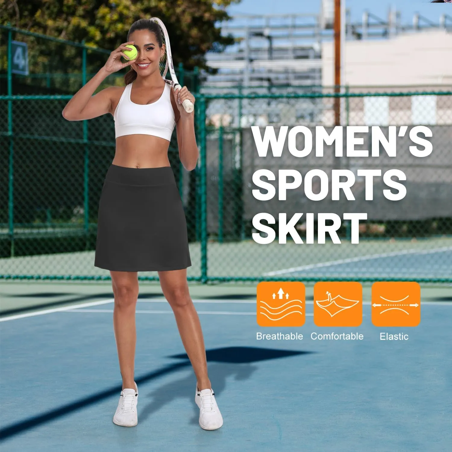 DAYOUNG Women's Swim Skirt with Pocket High Waisted Board Shorts Tummy Control Tennis Skorts Beach Bottoms with Liner