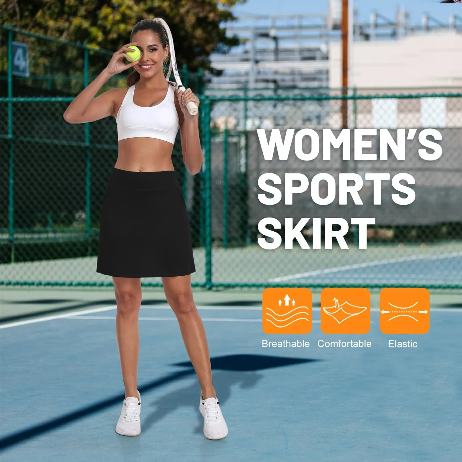 DAYOUNG Women's Swim Skirt with Pocket High Waisted Board Shorts Tummy Control Tennis Skorts Beach Bottoms with Liner