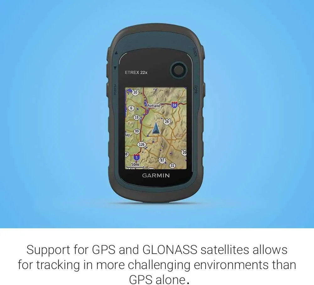 Garmin eTrex 22x, Rugged Handheld GPS Navigator, Black/Navy