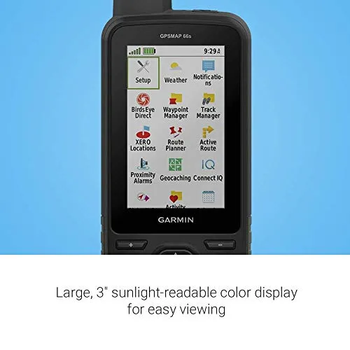 Garmin GPSMAP 66s, Handheld Hiking GPS with 3” Color Display