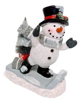 Grey Sledding Snowman with Presents & Tree or Snowman with Presents
