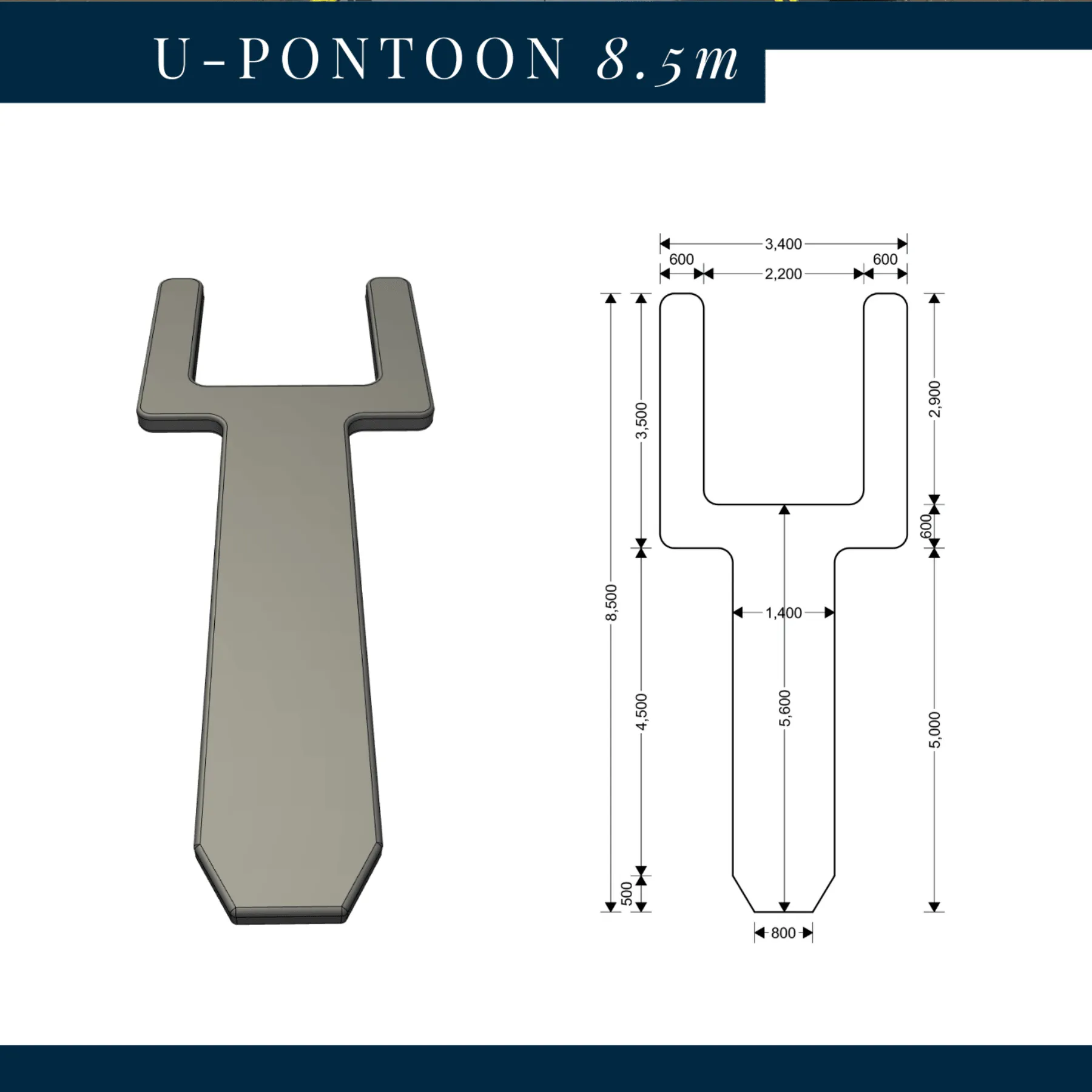 Inflatable Pontoons U Pontoon Dock Platform for Boat