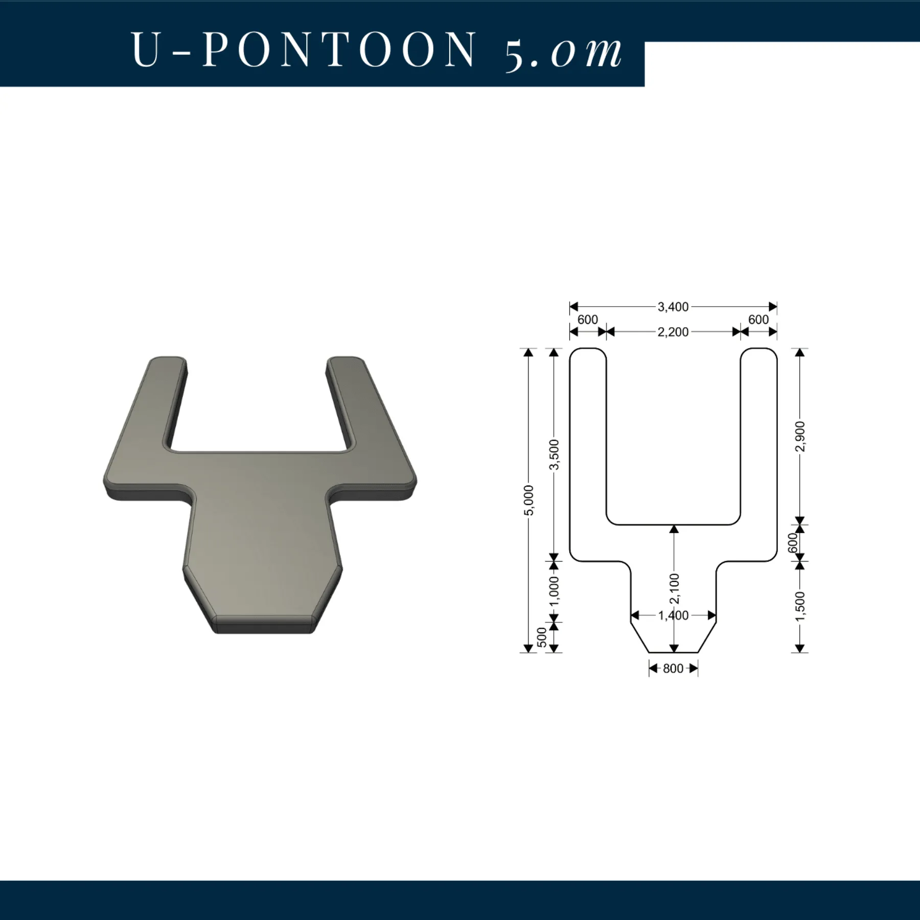 Inflatable Pontoons U Pontoon Dock Platform for Boat