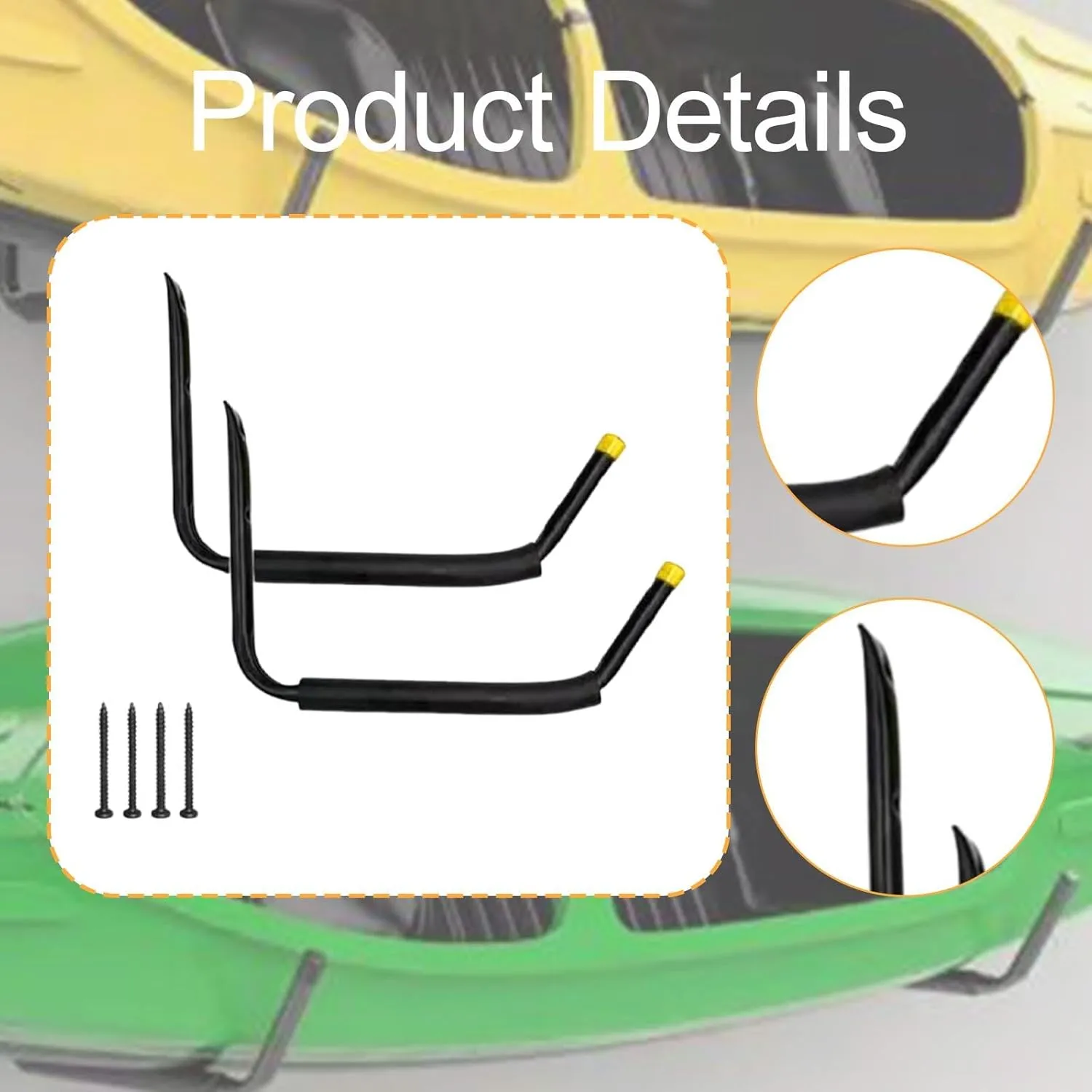 Kayak Storage Rack Hanger Multipurpose Bracket Garage Indoor Kayak Storage Hook for Canoe Bike Indoor