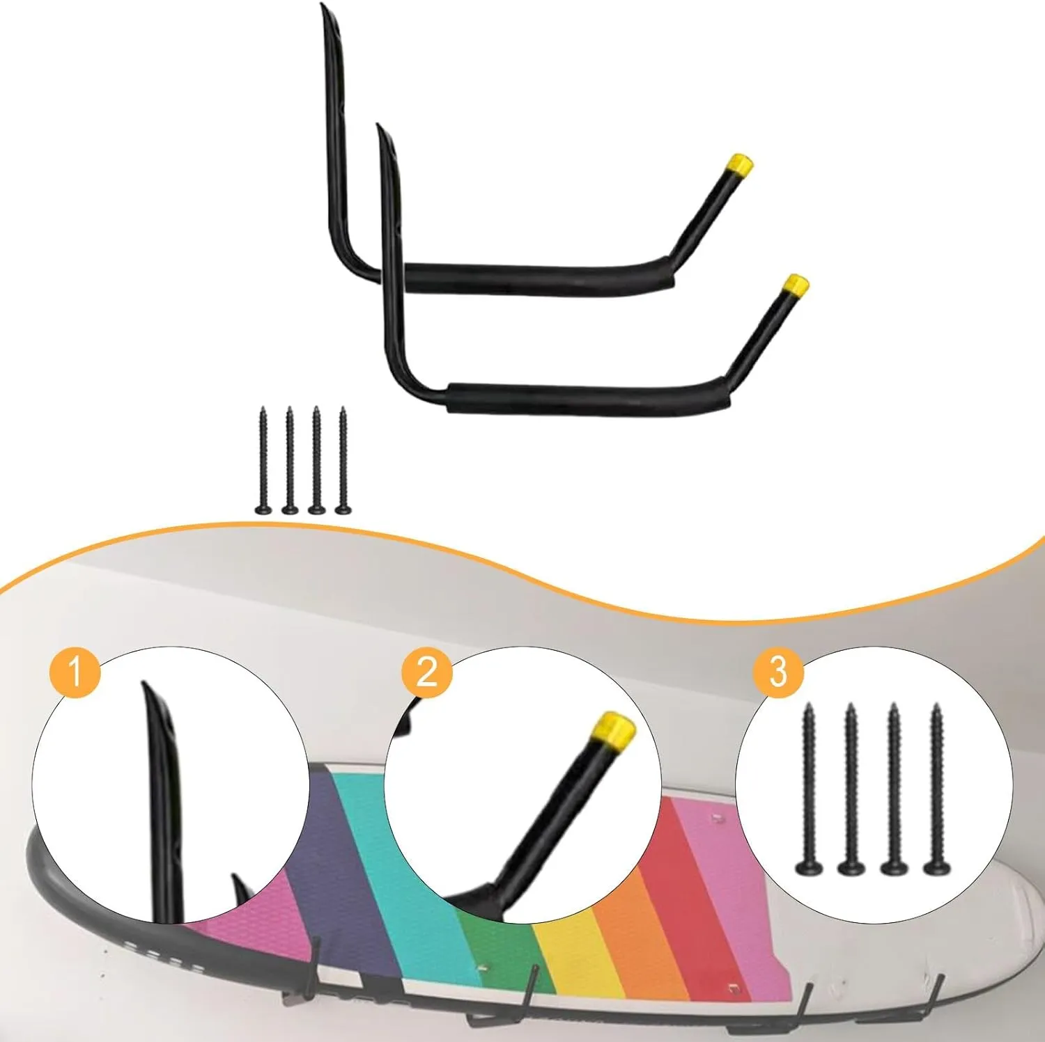 Kayak Storage Rack Hanger Multipurpose Bracket Garage Indoor Kayak Storage Hook for Canoe Bike Indoor