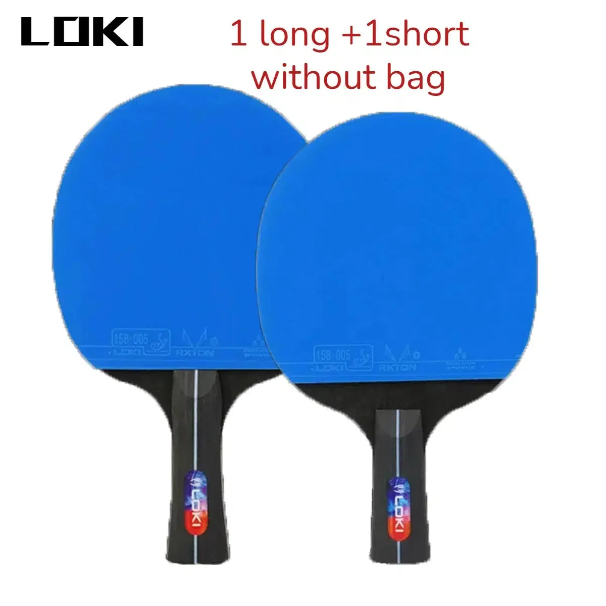 LOKI K5000 Table Tennis Bats x 2 with Blue Rubber