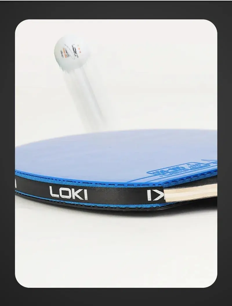 LOKI K5000 Table Tennis Bats x 2 with Blue Rubber