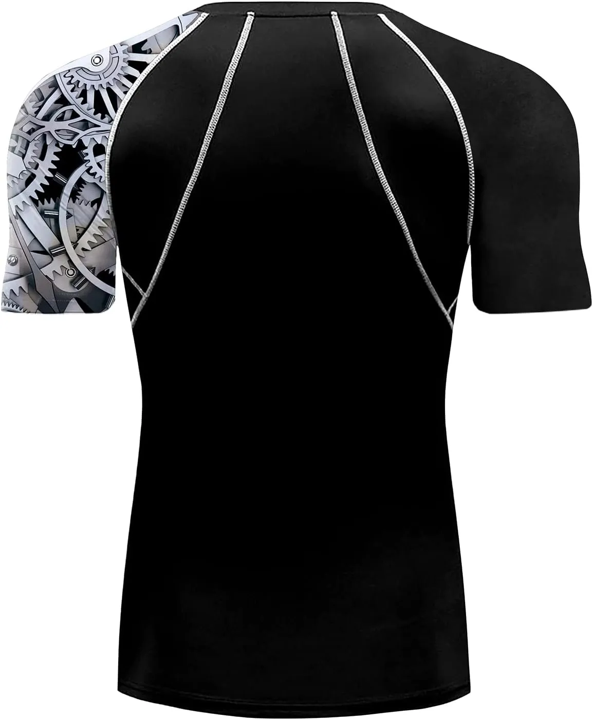 Men's Rash Guard Shirts Sun Protection UPF 50  Short Sleeve BJJ Jiu Jitsu Workout Swim Compression Shirt