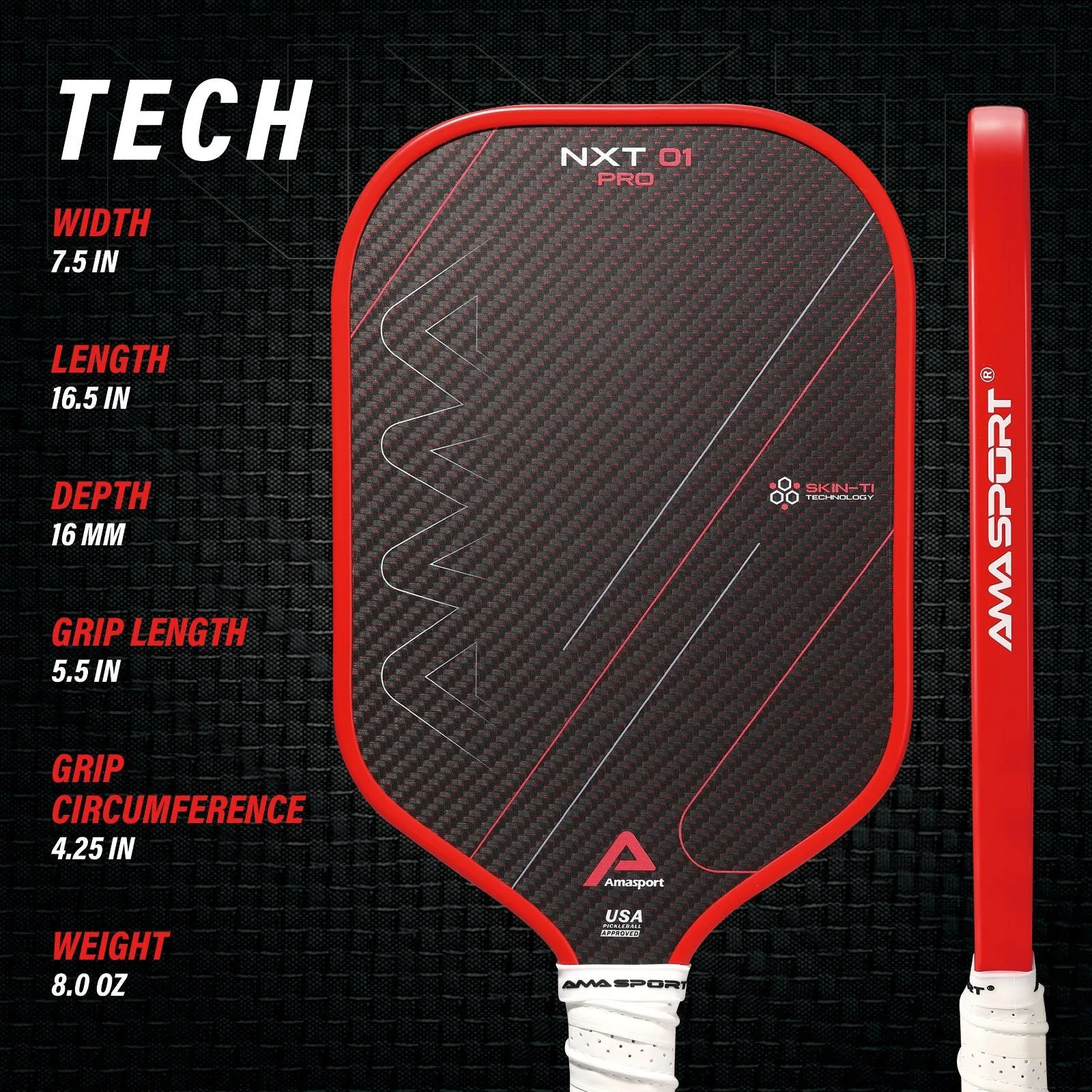NXT 01 Pickleball Paddle 3K Carbon Fiber Pickleball Paddle Set