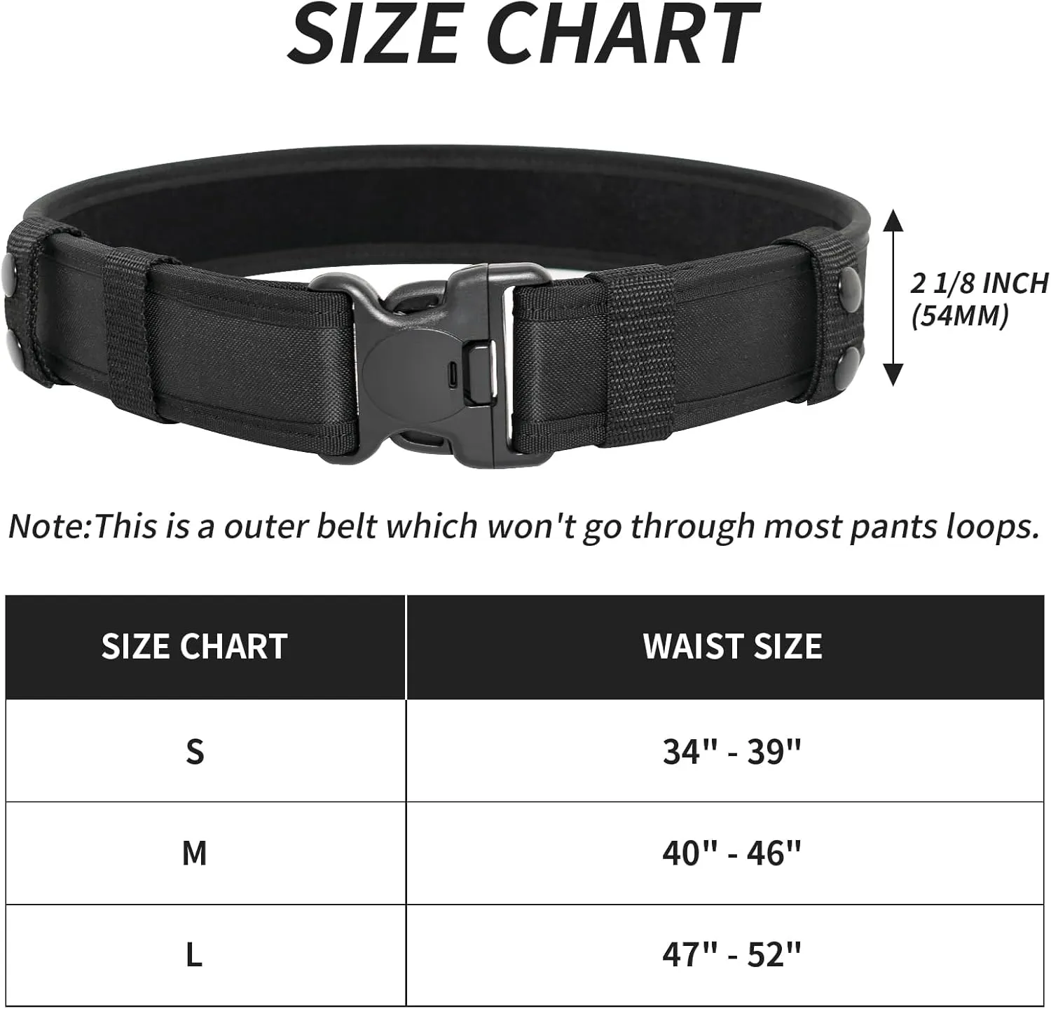 Nylon Duty Belt for Men Security Tactical Utility Belt to Easily Carry Equipment Police Duty Belt
