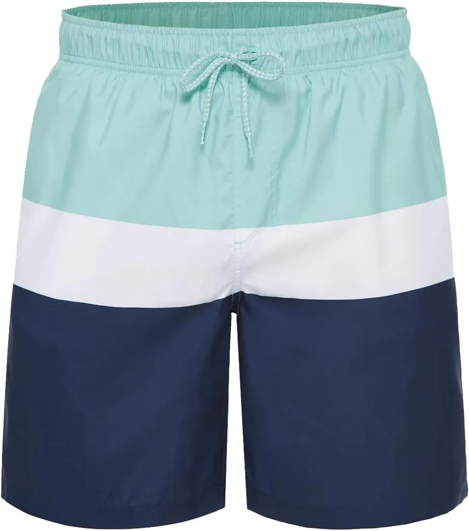Rokka&Rolla Men's Swim Trunks Quick Dry Board Shorts Bathing Suit with Mesh Lining