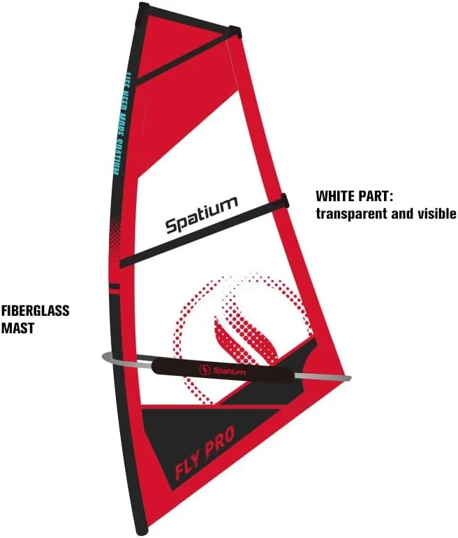 Spatium Wind Surfboard Sails Inflatable Windsurfing Board and Sail 5.0m/6.0m Inflatable Windsurf Sail with Sail Board for Newbie Friendly Windsurfer
