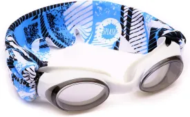 Splash Place SWIM GOGGLES with Fabric Strap - Adult & Kids Swim Goggles - BLUES & GREENS