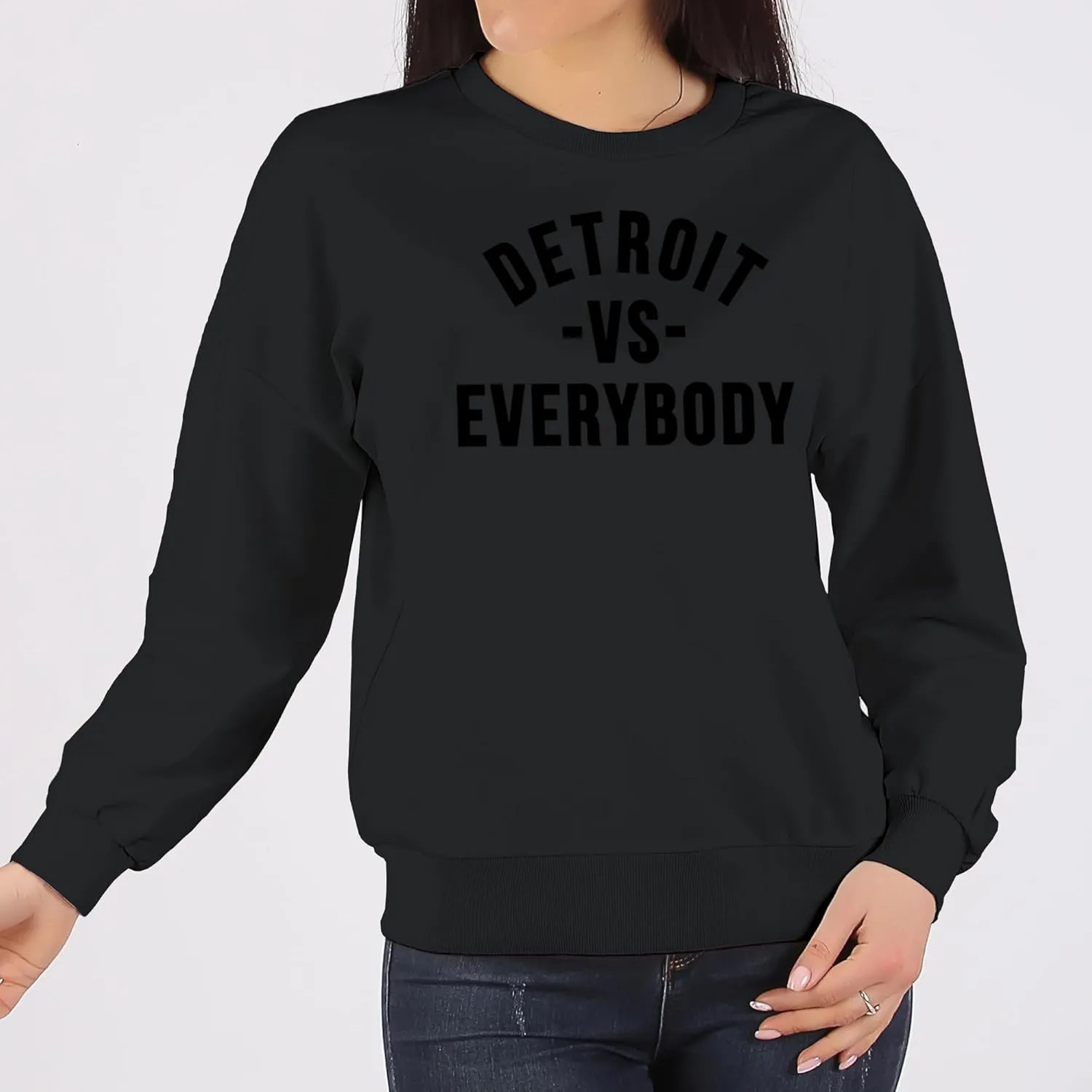 UGP Campus Apparel Detroit Vs Everybody - Michigan Pride Crewneck Sweatshirt