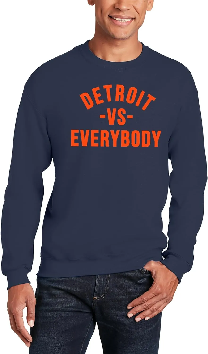 UGP Campus Apparel Detroit Vs Everybody - Michigan Pride Crewneck Sweatshirt