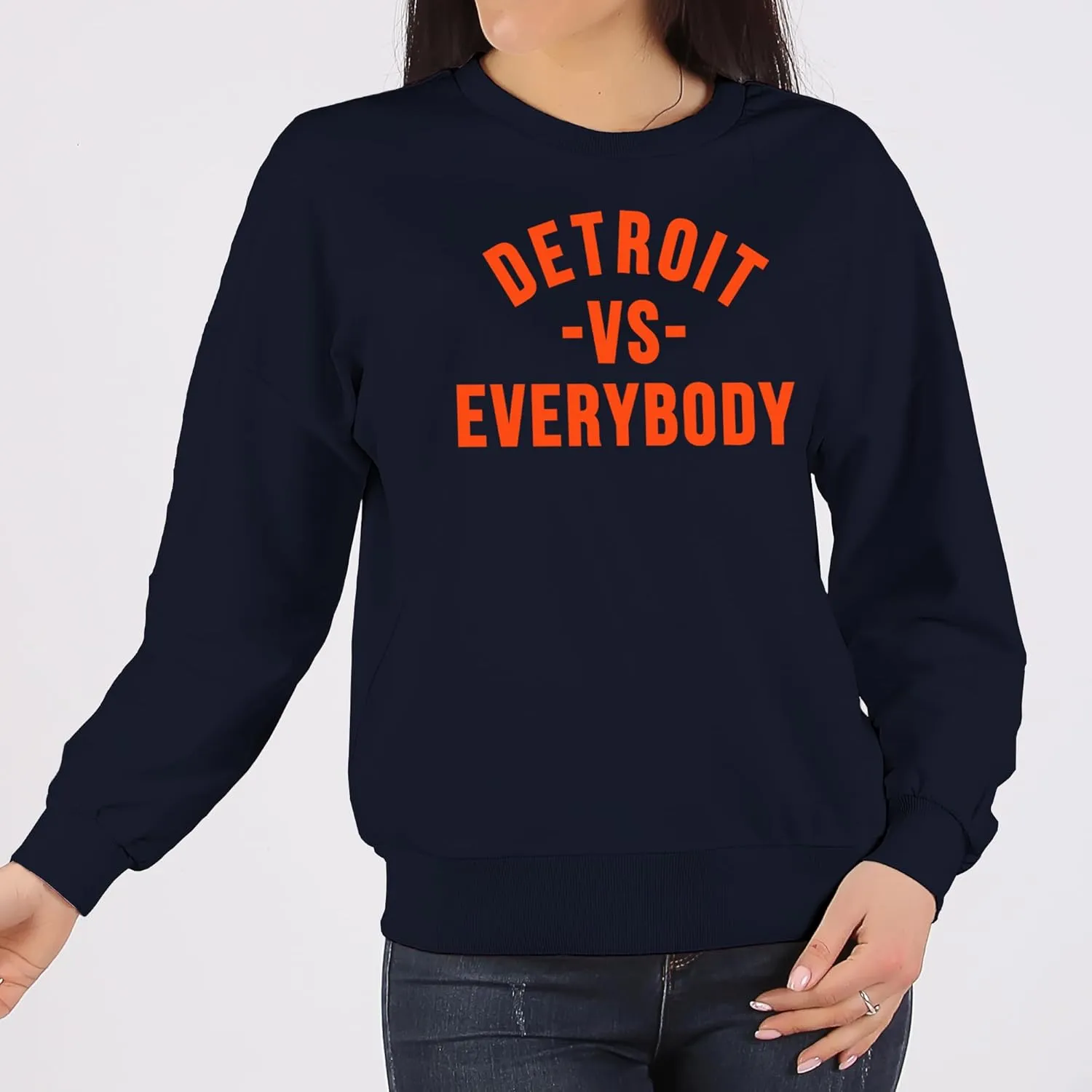 UGP Campus Apparel Detroit Vs Everybody - Michigan Pride Crewneck Sweatshirt