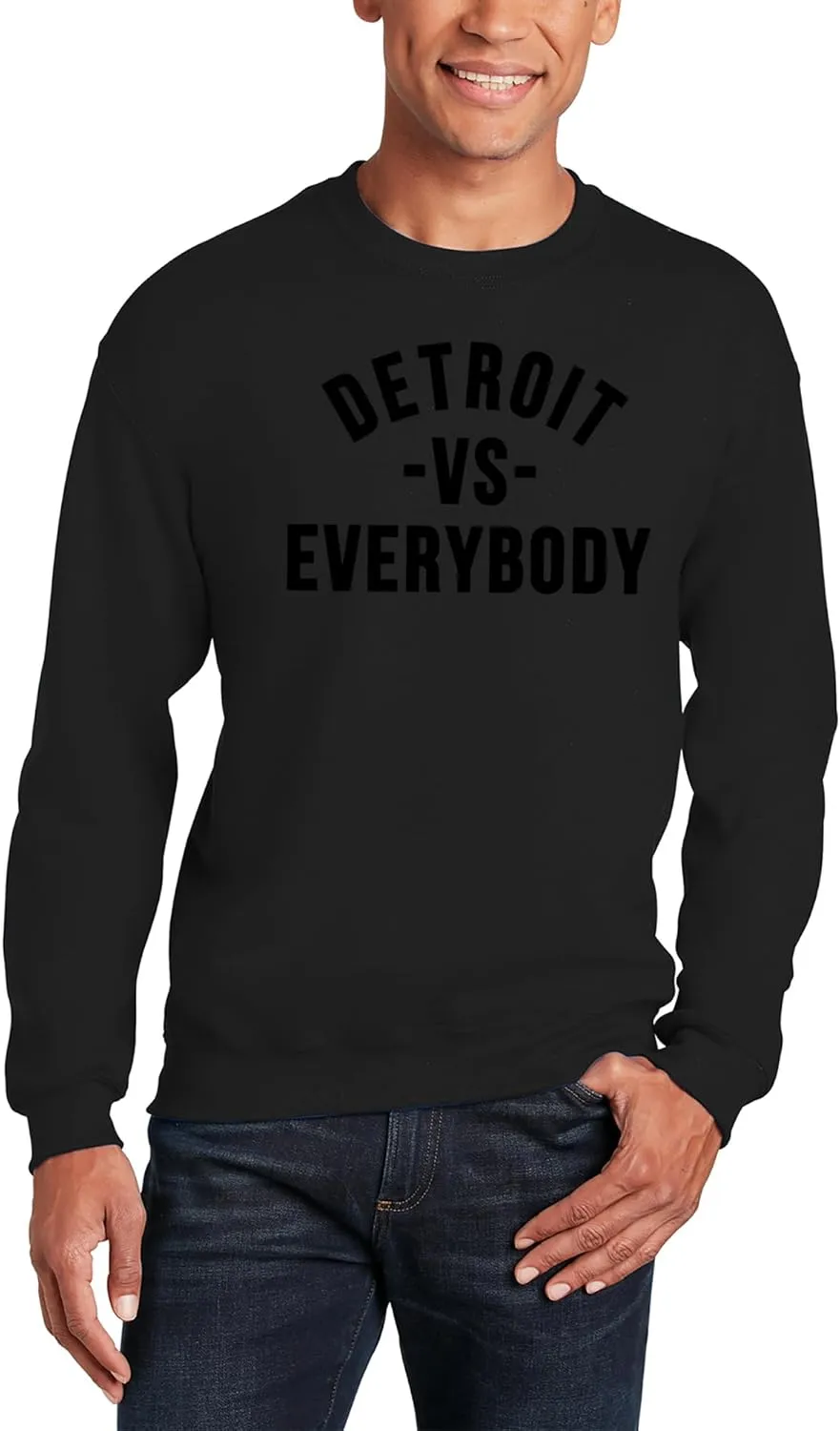 UGP Campus Apparel Detroit Vs Everybody - Michigan Pride Crewneck Sweatshirt