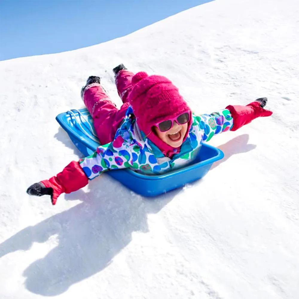 Winter Blue Plastic Snow Sled Boat Shape Sledge