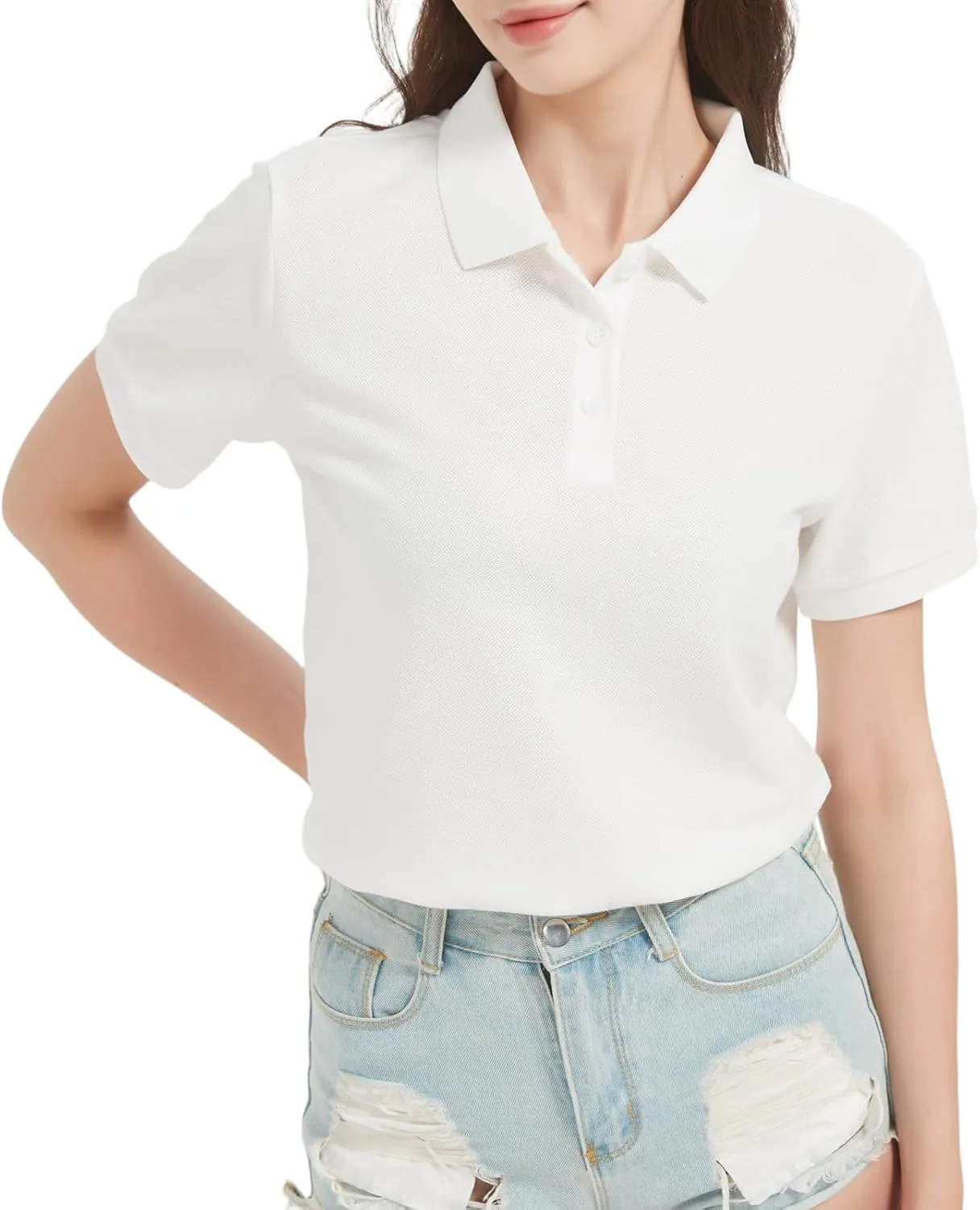 Women's Polo Shirts Short Sleeve Moisture Wicking Performance Summer Casual Work Classic Fit Golf Shirts for Women