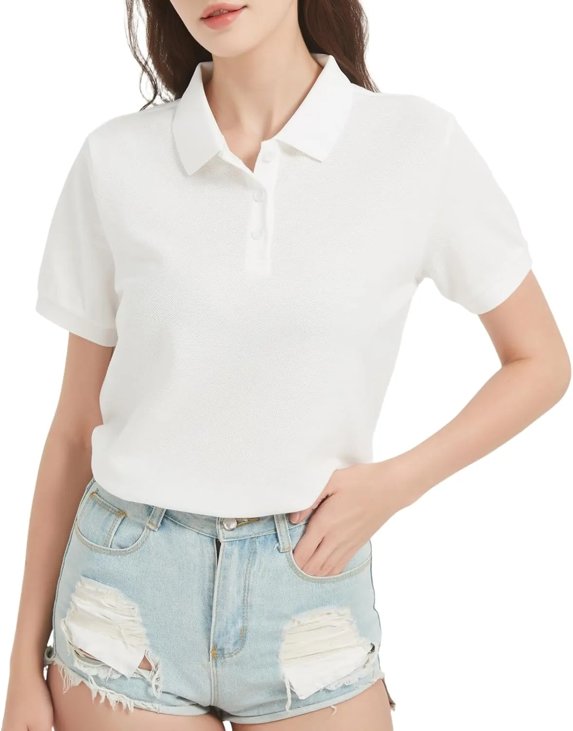 Women's Polo Shirts Short Sleeve Moisture Wicking Performance Summer Casual Work Classic Fit Golf Shirts for Women