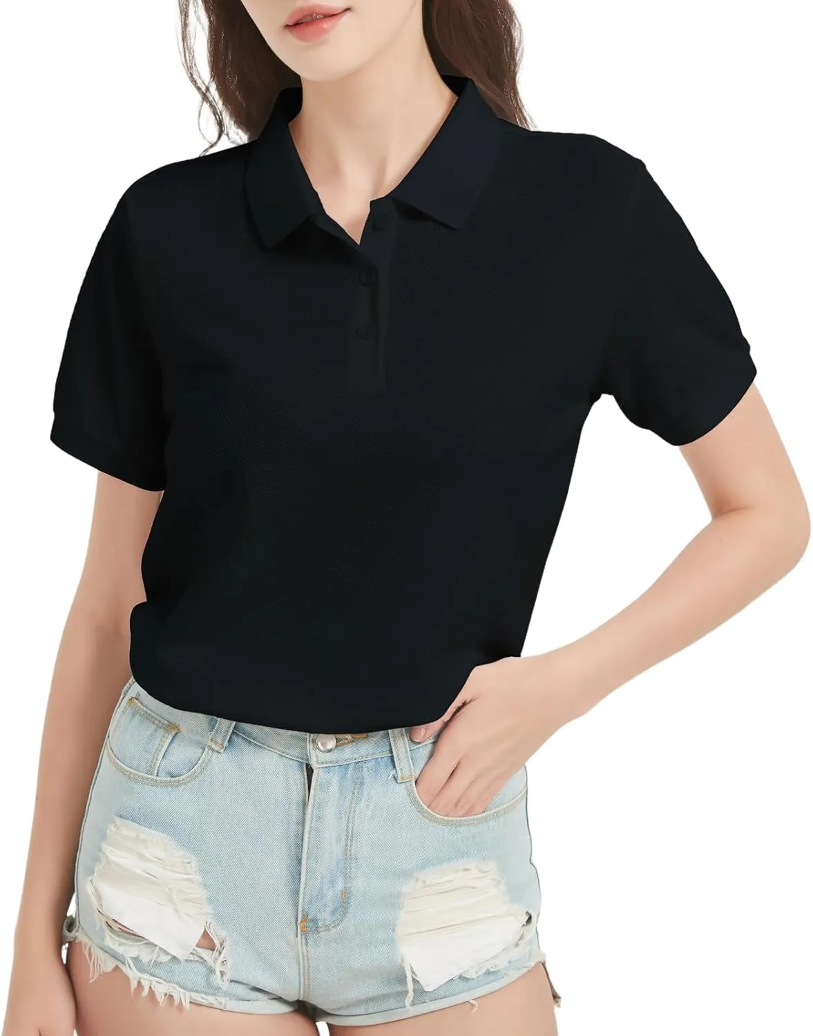 Women's Polo Shirts Short Sleeve Moisture Wicking Performance Summer Casual Work Classic Fit Golf Shirts for Women