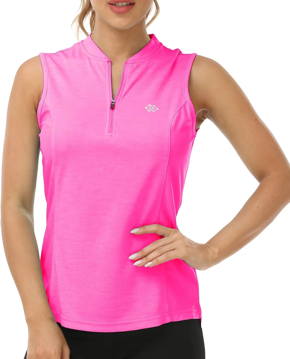Women's Sleeveless Tennis Shirt Golf Shirts for Women Quick Dry Pickleball Shirts UPF 50  Sportswear T-Shirts with Zipper