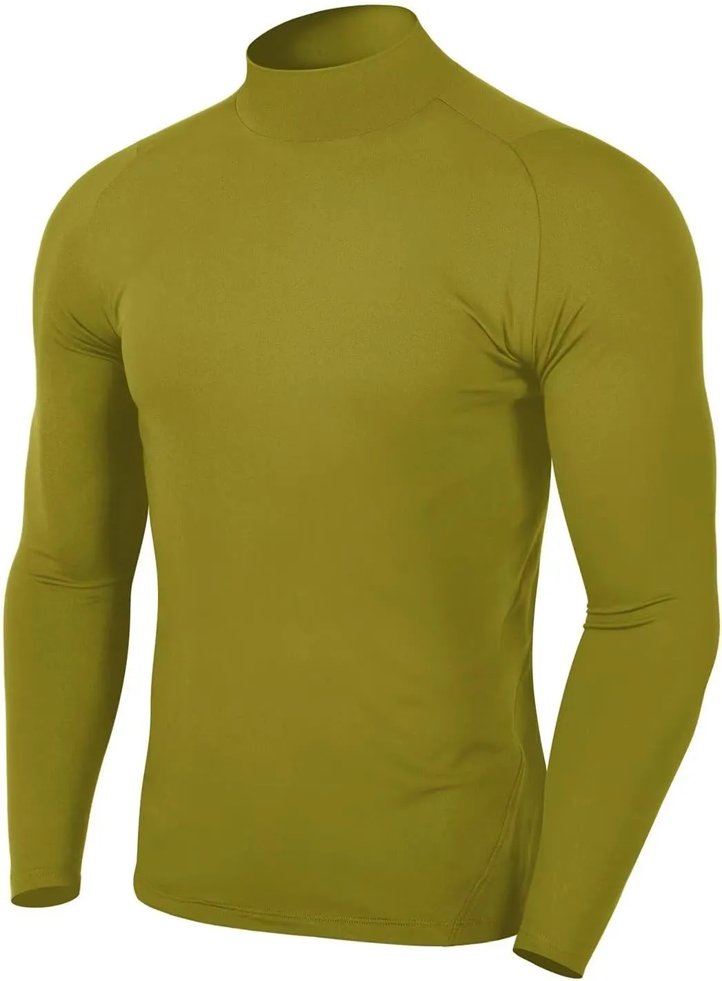Zengjo Mens Mock Neck Long Sleeve Light Compression Shirts for Workout Running Thermal Athletic Baselayer Top